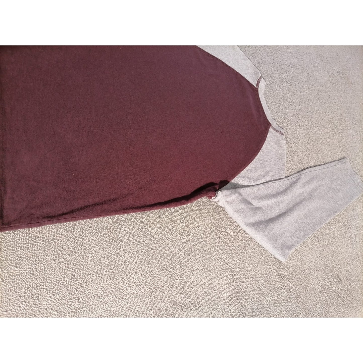 The North Face Large Female Maroon Grey Raglan Long Sleeve Casual T-Shirt Top