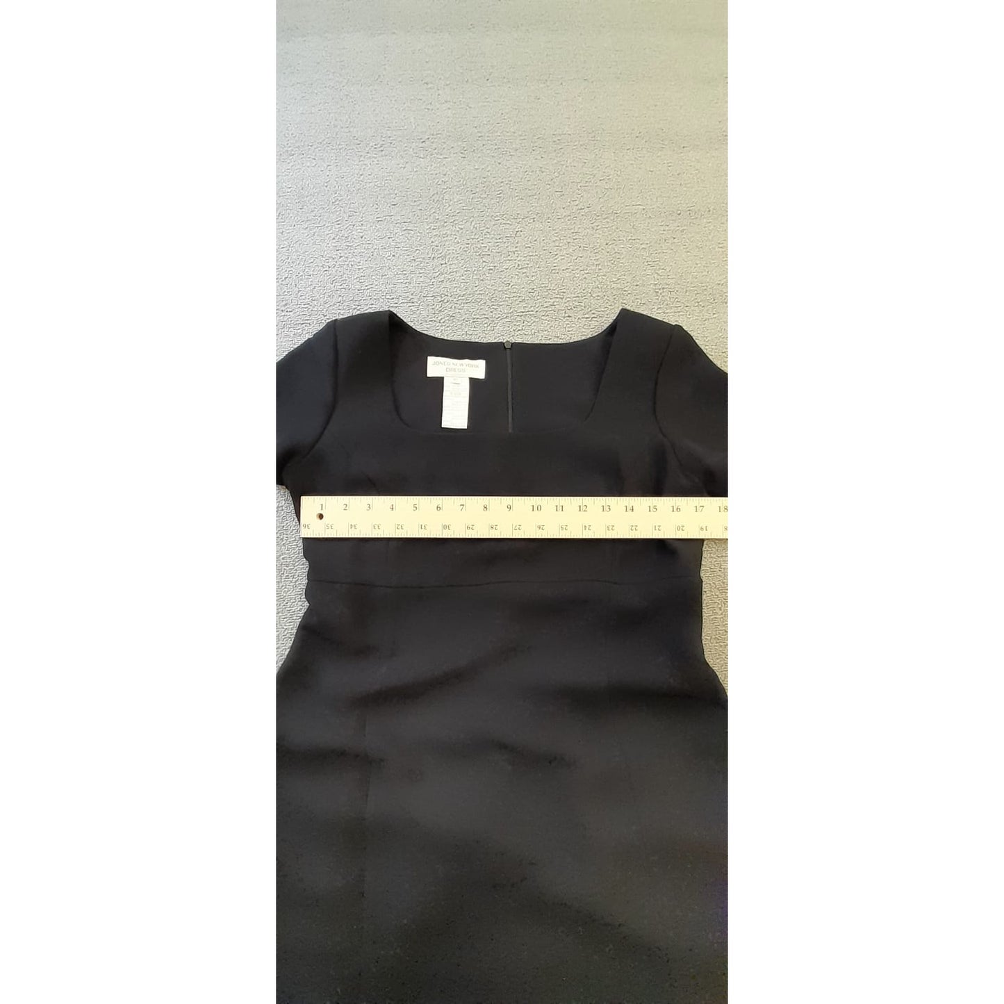 Jones New York Womens Size 10 Black Square Neck Short Sleeve Dress
