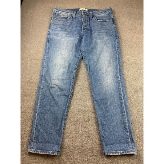 Madewell Mens W34 L32 Blue Denim Straight Leg Jeans