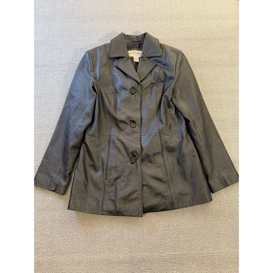 Sonoma Jean Company Small Women's Black Leather Jacket Zipper Closure