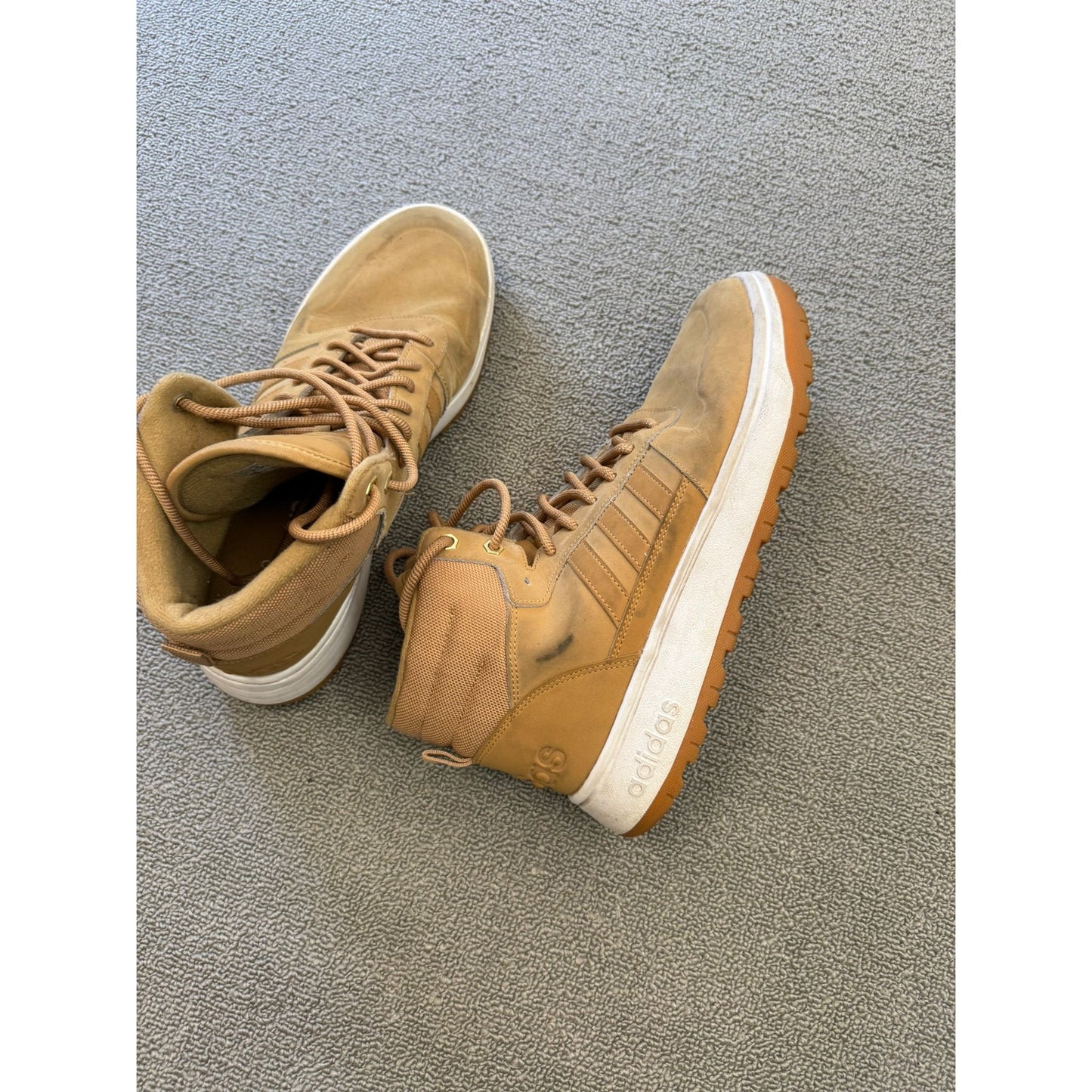 Adidas Men's Tan Brown High-Top Sneakers US10.5