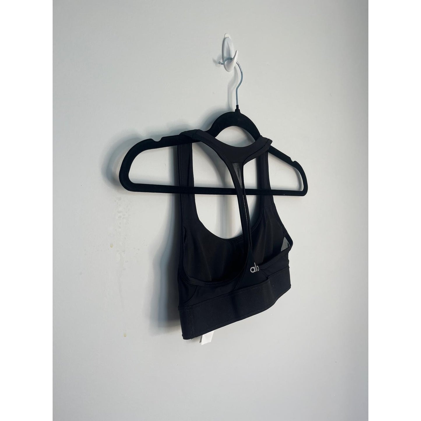 Alo Yoga Sports Bra Women XXS Black Mesh Back Racerback Supportive
