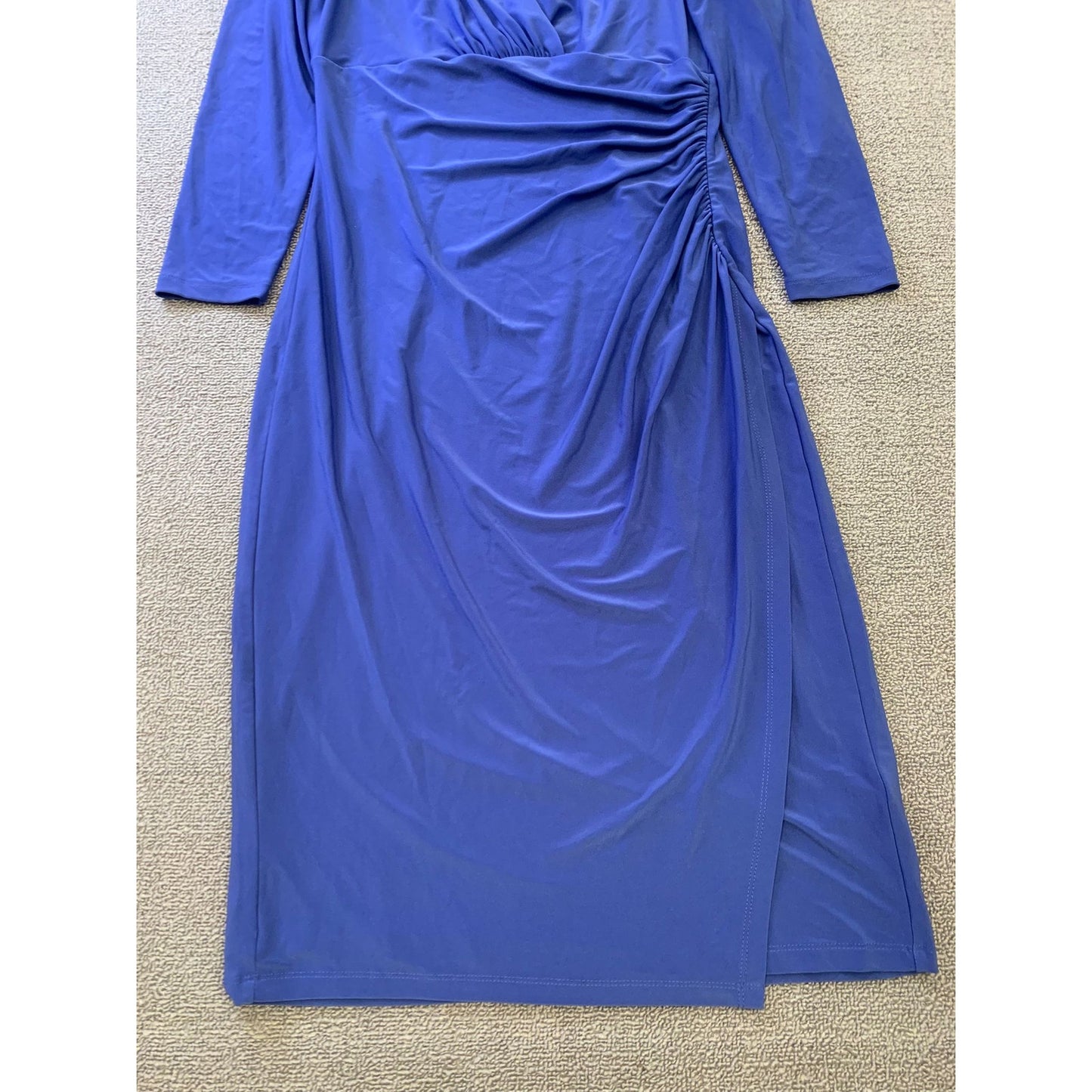 Lauren Ralph Lauren Elsie Dress Blue Size 4 Sleeve Surplice Neck Stretch
