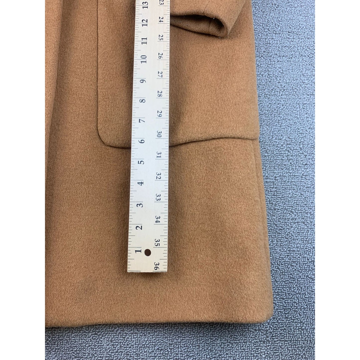 Madewell Women's Medium Brown Wool Duster Camel With Notch Lapels Coat