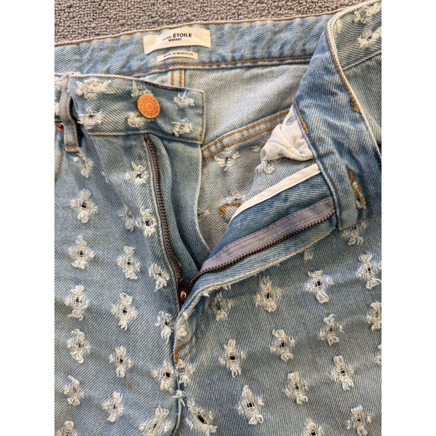 Isabel Marant Etoile Size 34 Womens Light Wash Floral Jeans