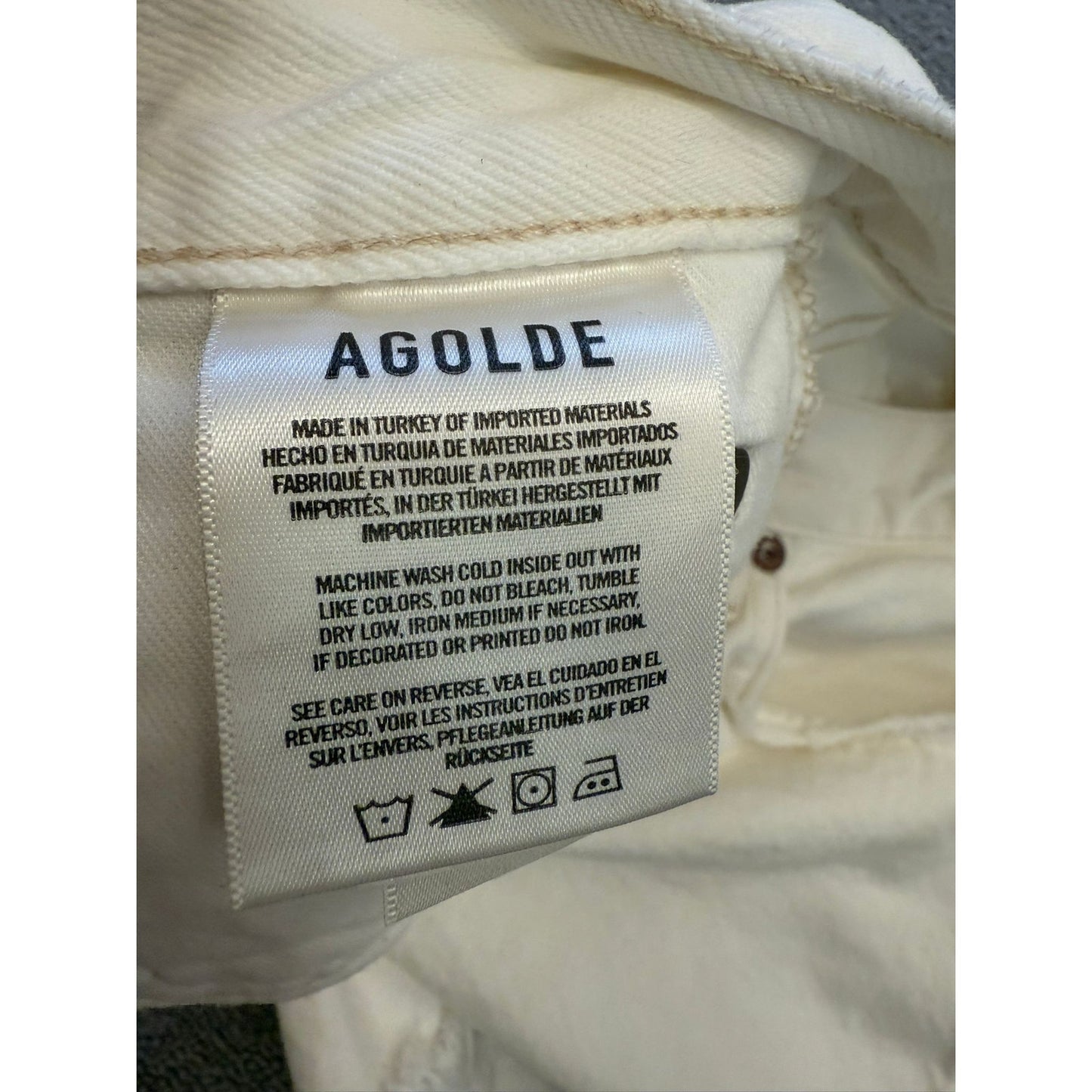AGOLDE Los Angeles Women's Size 25 White Denim Shorts High Rise Cutoff