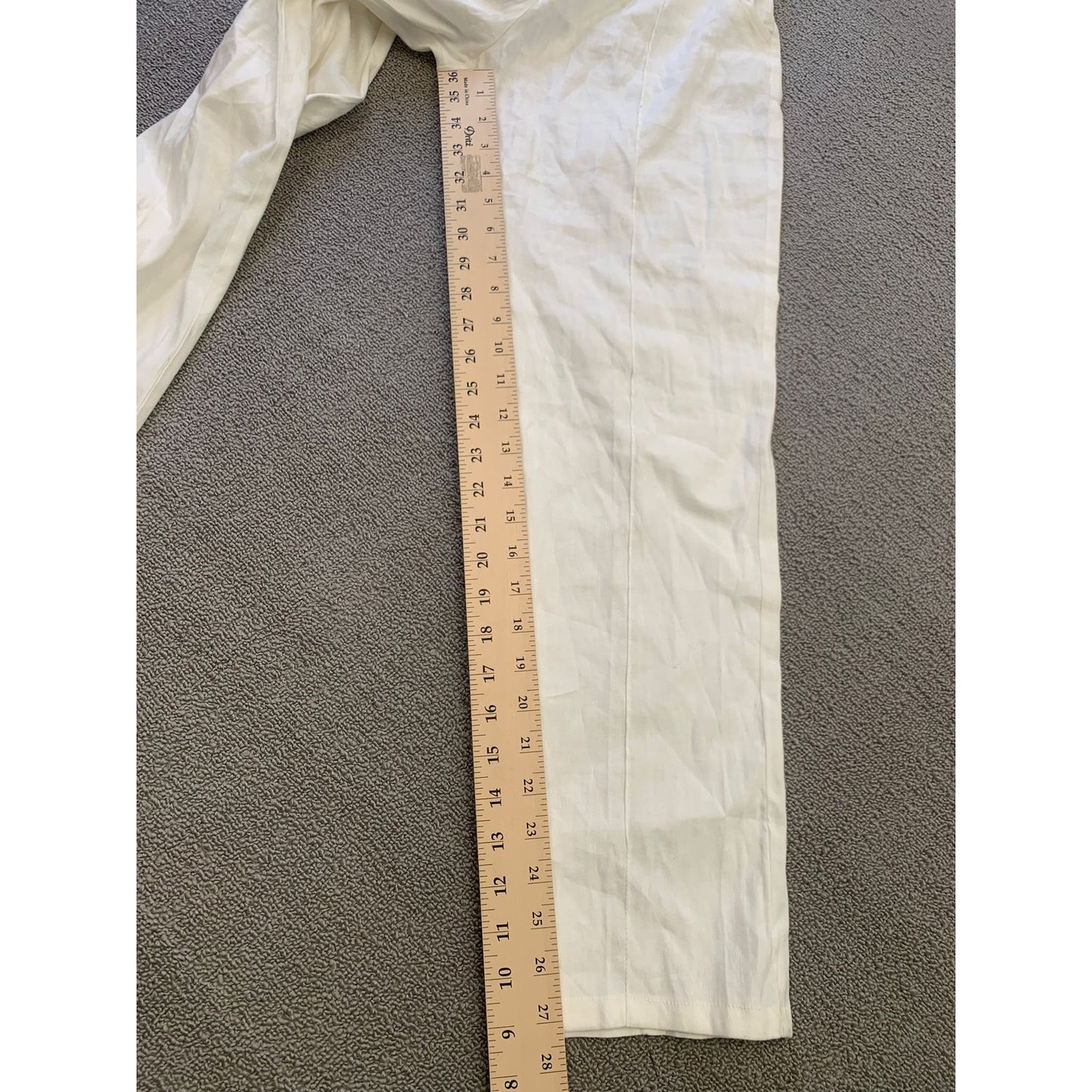 Monrow Women Medium White Wide Leg Linen Blend Pants