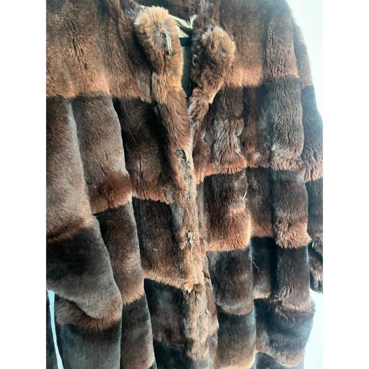 Robert Mann Furs Coat Women Large Brown Mink Full Length Real Fur Vintage