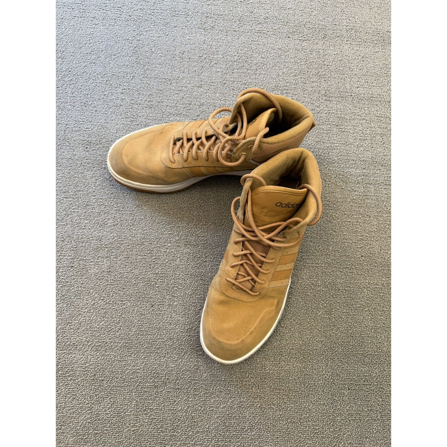 Adidas Men's Tan Brown High-Top Sneakers US10.5