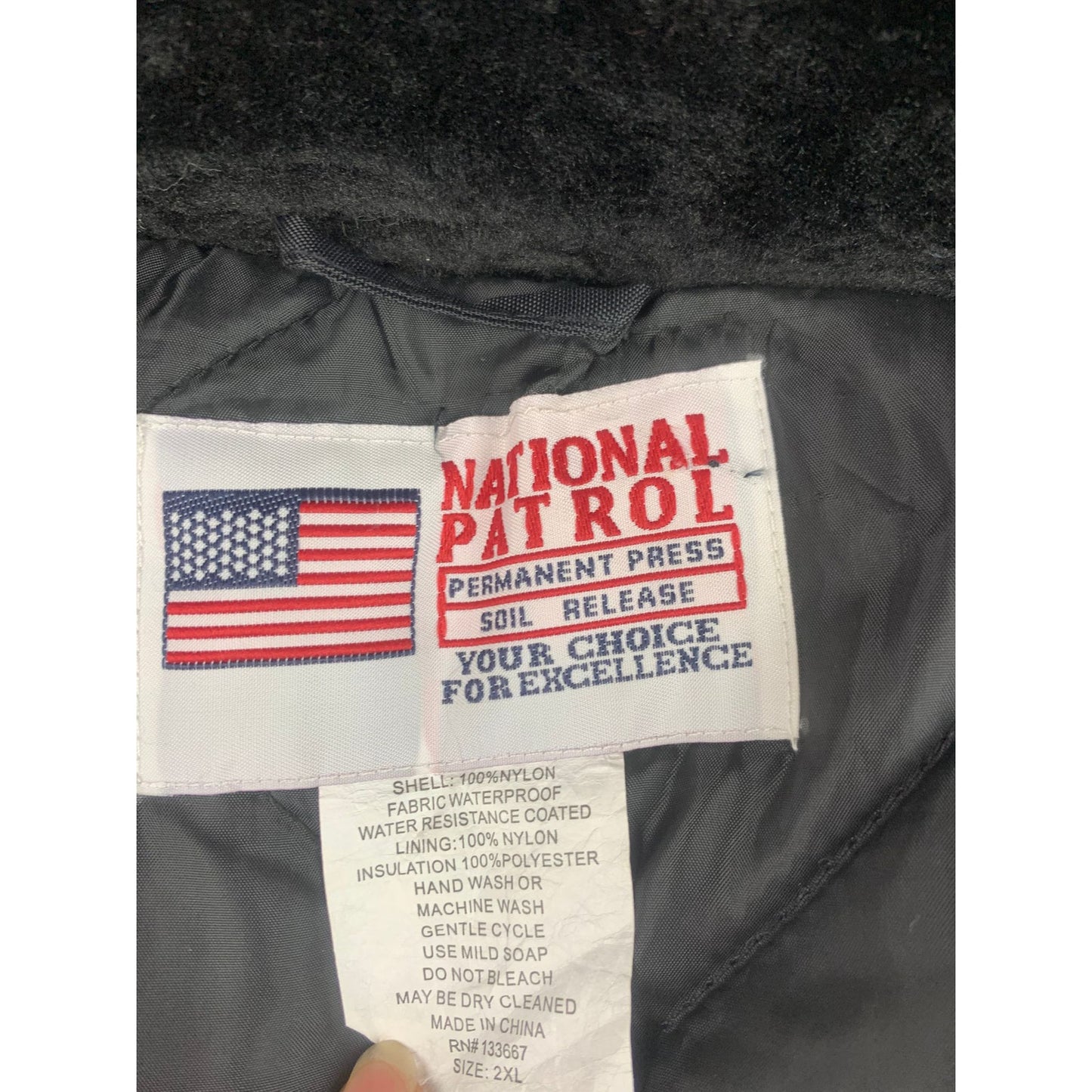 National Patrol Mens 2XL Black Jacket All Weather Puffer