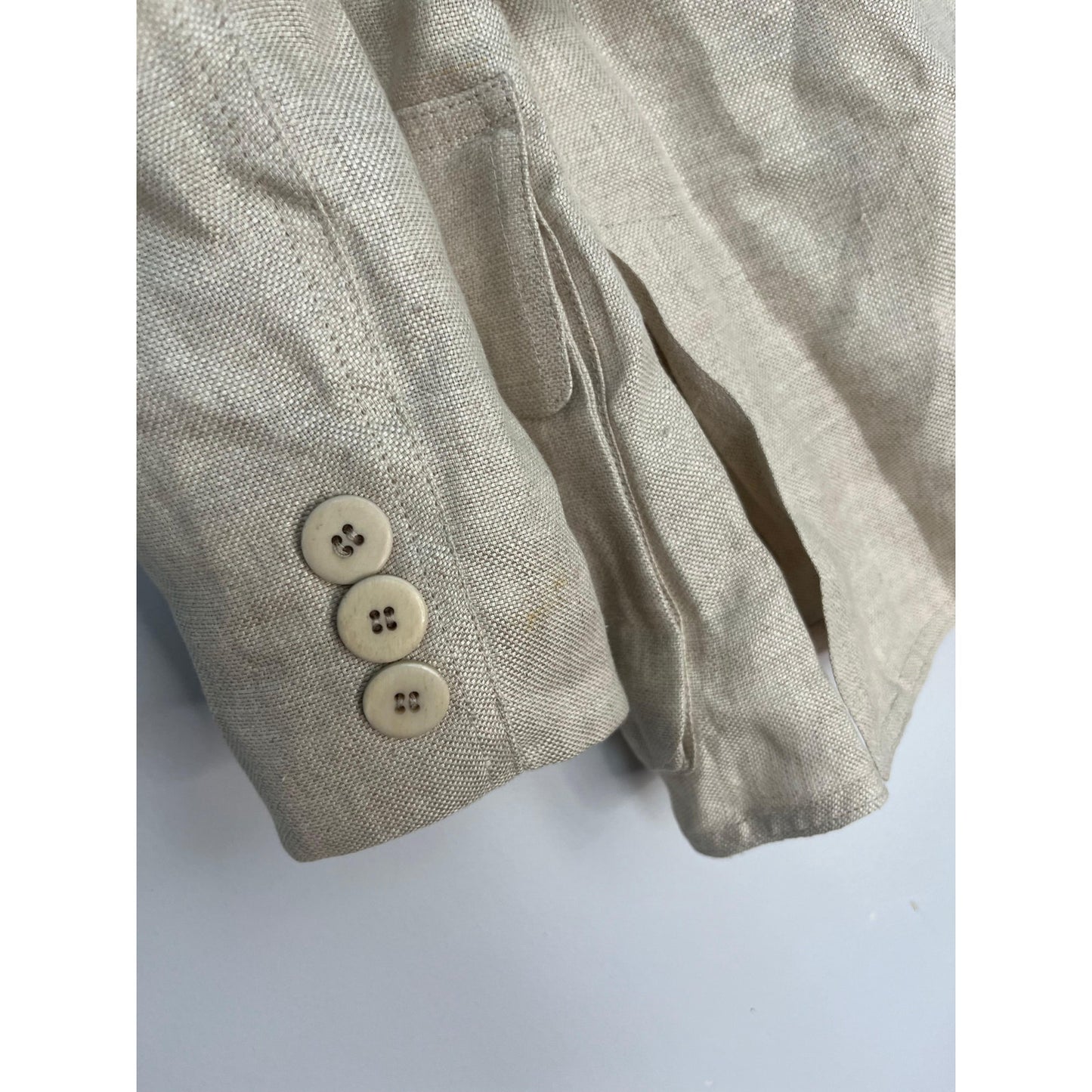 Armani Collezioni Blazer Women 6 Beige Linen Button Front Italy