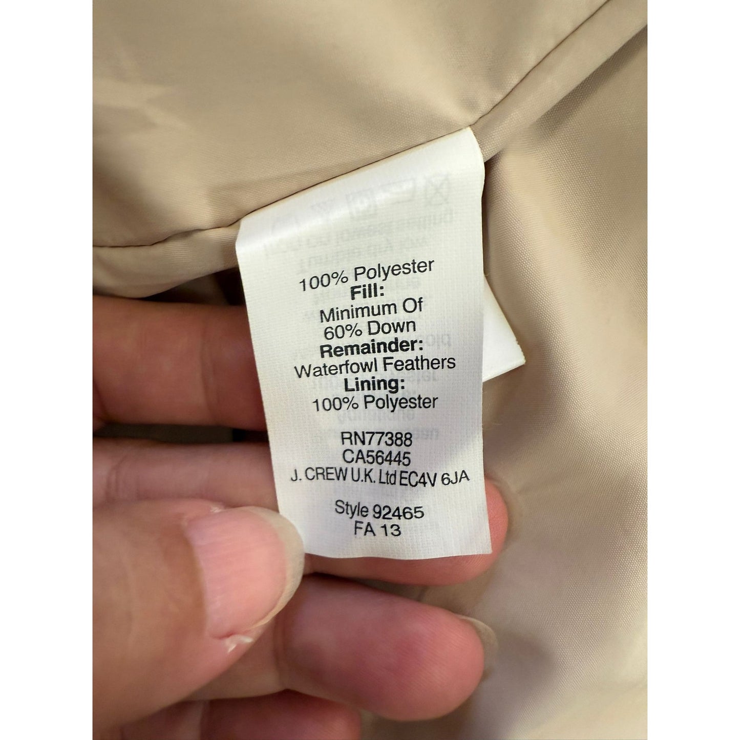 J.Crew Womens Medium Cream Quilted Full Zip Puffer Vest Jacket