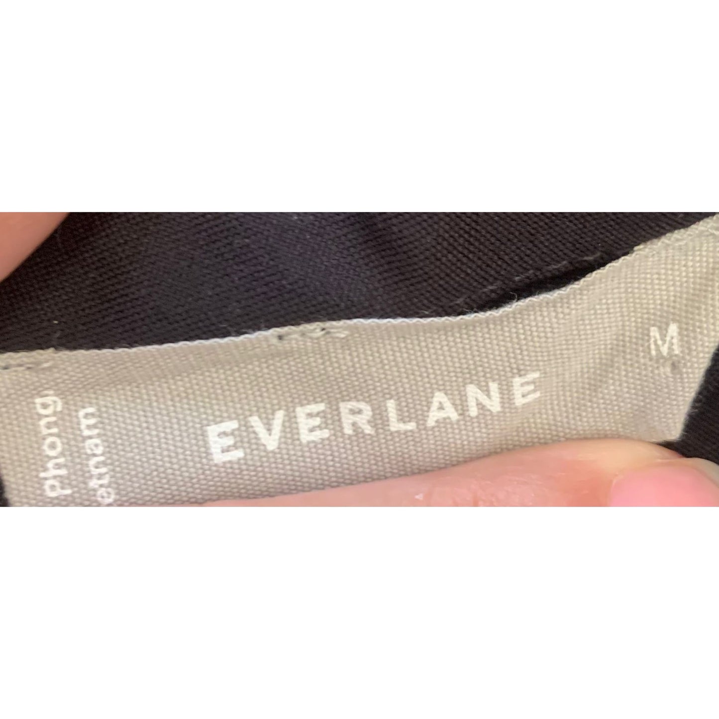 Everlane Women Medium Black Mock Neck Bubble Long Sleeve Top