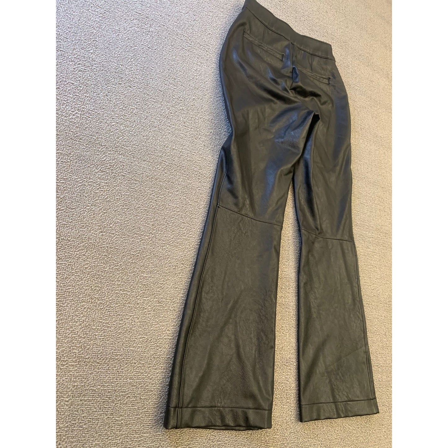 Spanx Women XS Black Faux Leather Flare Leggings