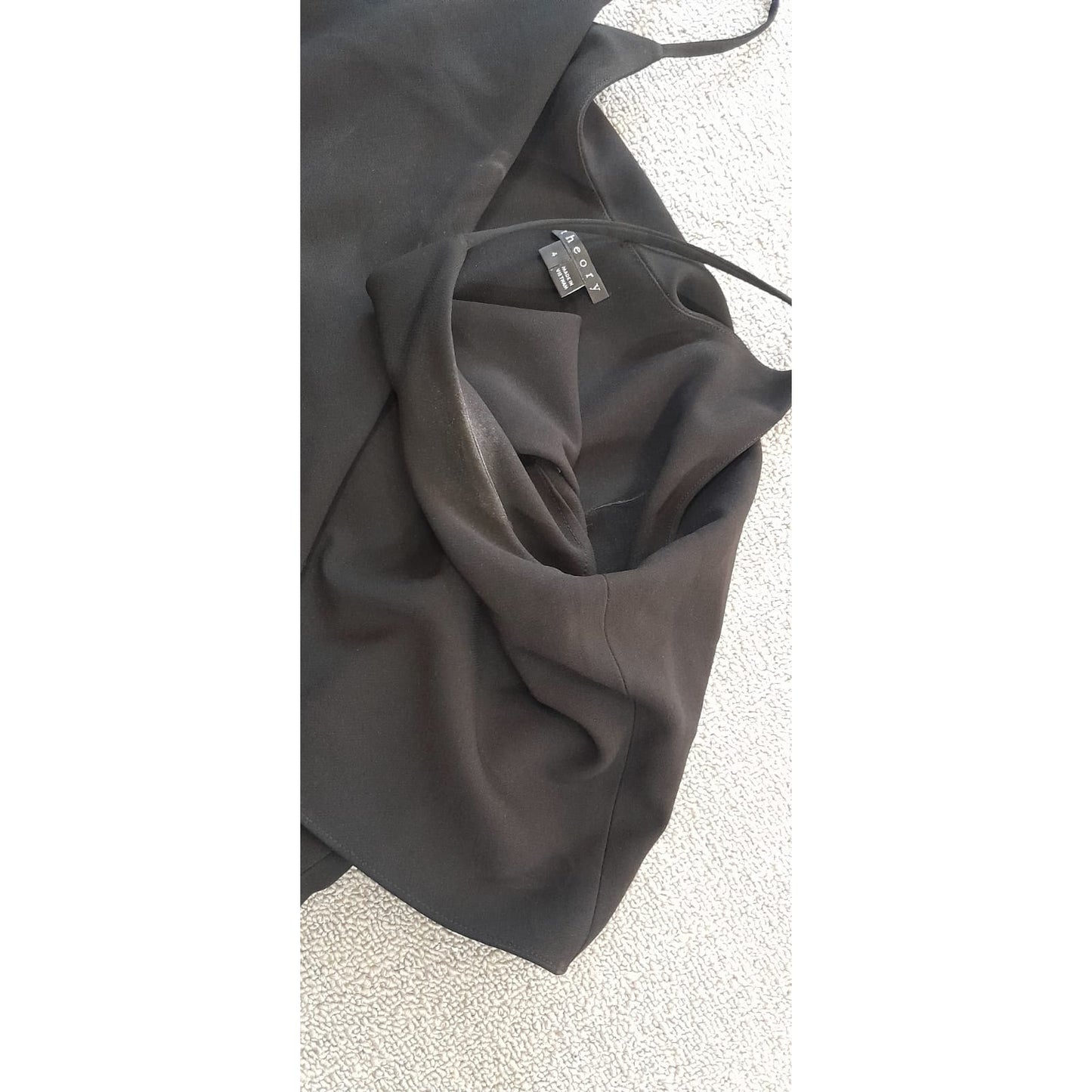 Theory Womens Size 4 Black Sleeveless Jumpsuit Wrap Top Jogger