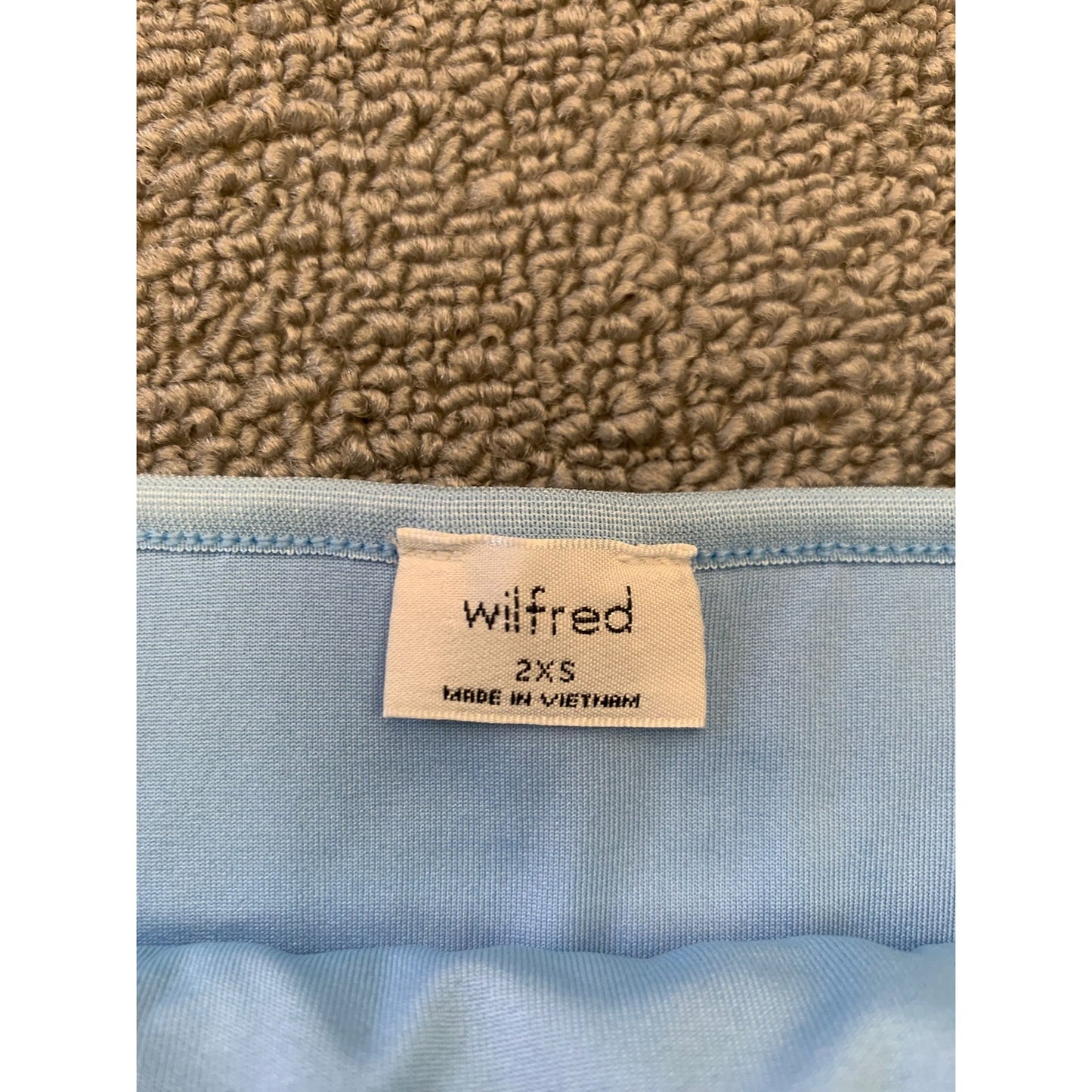 Wilfred Women's 2XS Blue Mini Dress Strappy Ruched Shrunken