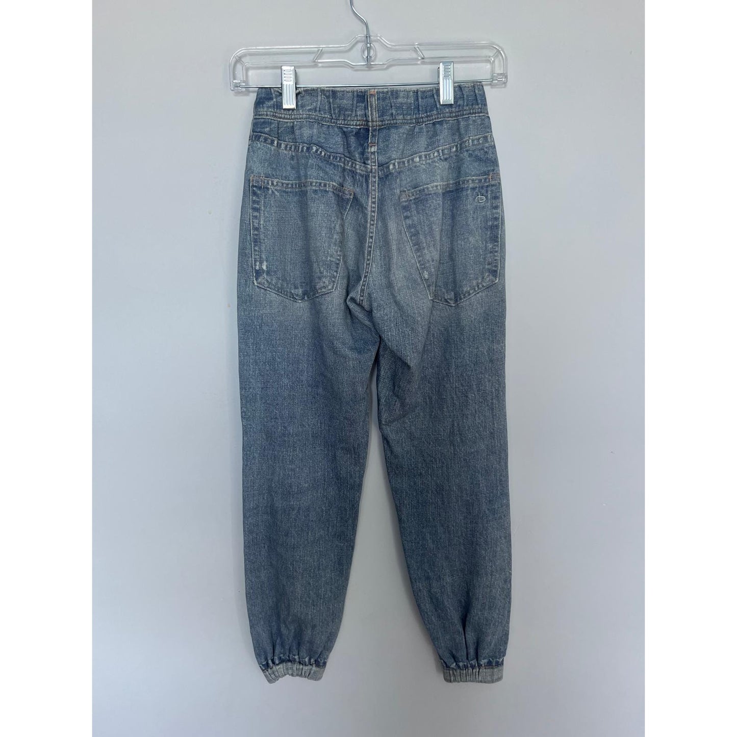 Rag & Bone Denim Jogger Pants Women XXS Elastic Waist Distressed Cuffs