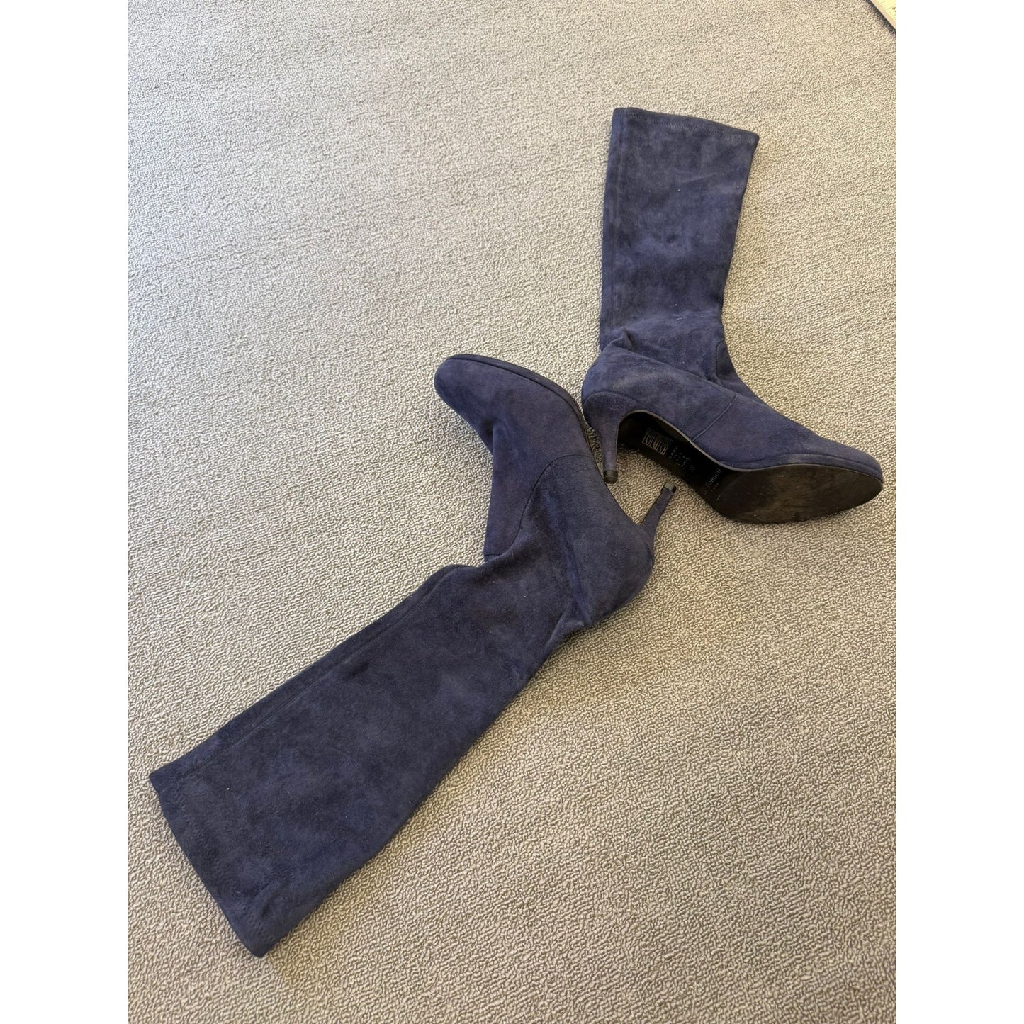 L.K. Bennett London Women's Size 39 Blue Suede Leather Boots Stiletto Heels