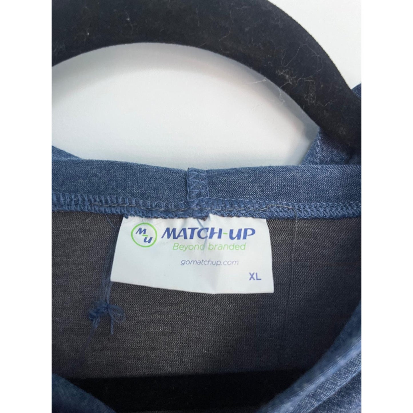 Match-Up Colorblock Hoodie Shirt Men XL Gray Blue Pullover Casual Hooded Tee