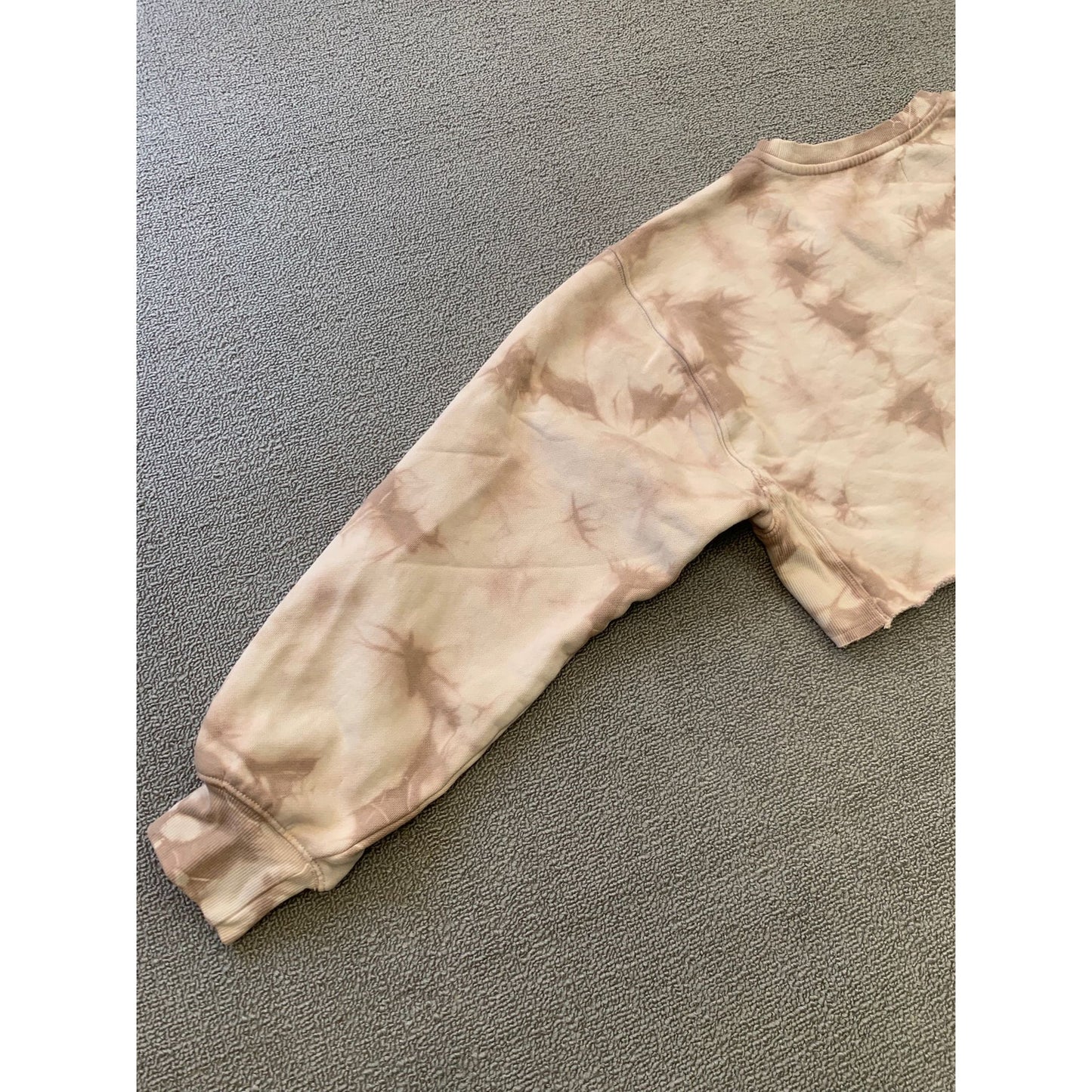 TNA Women Size 1 Brown Tie Dye Cropped Crewneck Sweatshirt