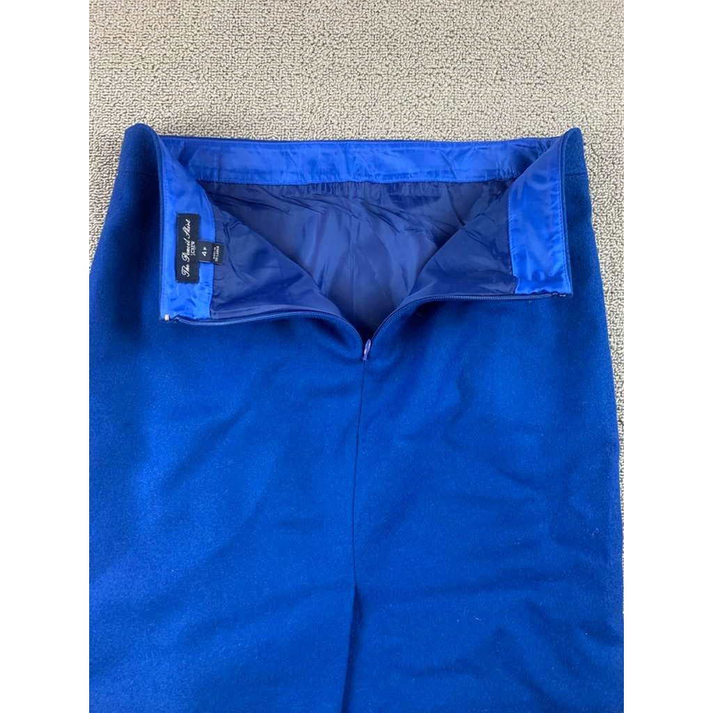 J.Crew The Pencil Skirt Women's 4P Blue Wool Viscose Work Wear Career