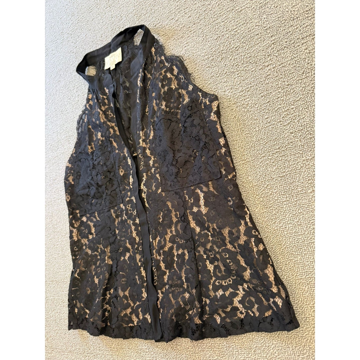 Madison Marcus Women Extra Small Lace Black Tank Top