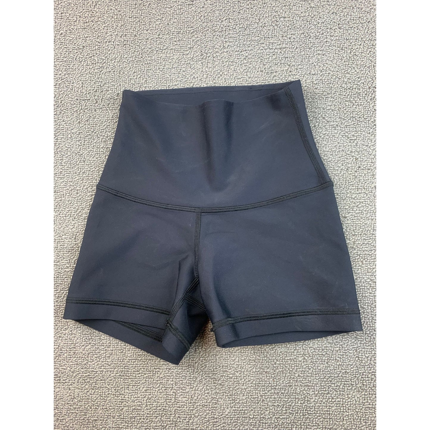 Aritzia TNA Women XXS Navy Blue Activewear Ribbed Ruched Sports Bra & Short Set