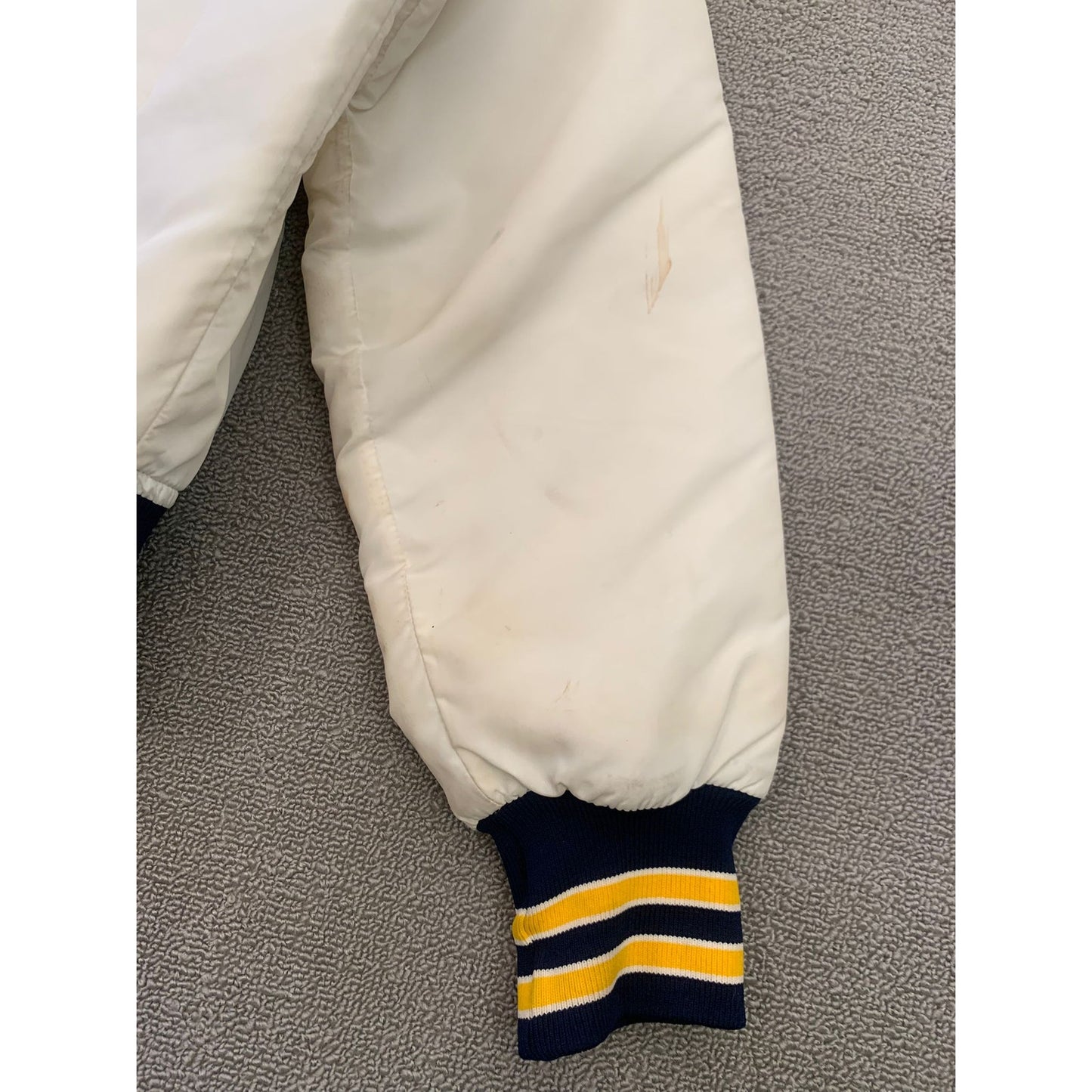 Vintage Maple Men's M White Black Yellow Varsity Jacket Athletic Sportswear