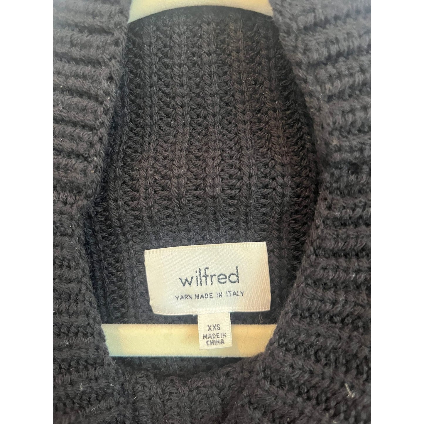 Aritzia Wilfred Knit Sweater Vest Women XXS Black Sleeveless Mock Neck Tunic