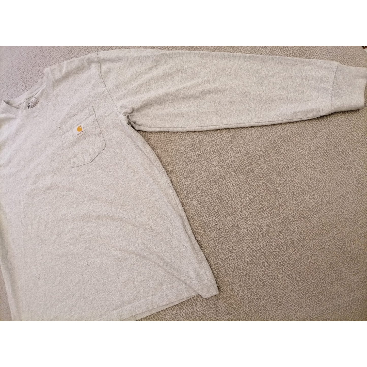 Carhartt Large Male Grey Long Sleeve Durable Pocket Cotton Shirt Work Wear