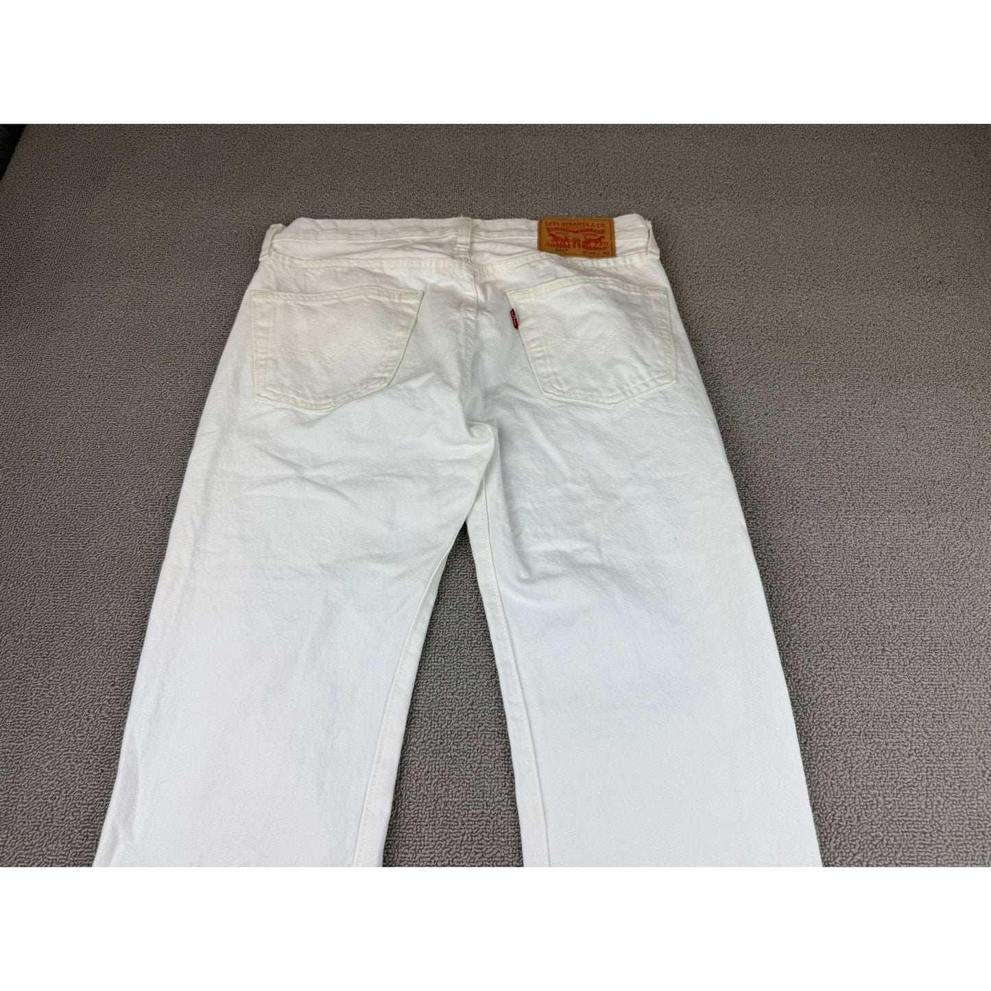 Levi's 501 Men's W30 L 32 White Straight Leg Jeans