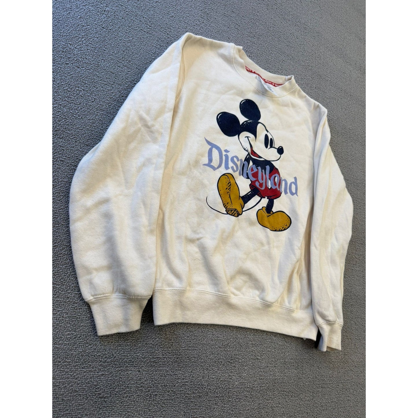 Disney Women Extra Small Disneyland Mickey Mouse White Pullover Sweatshirt