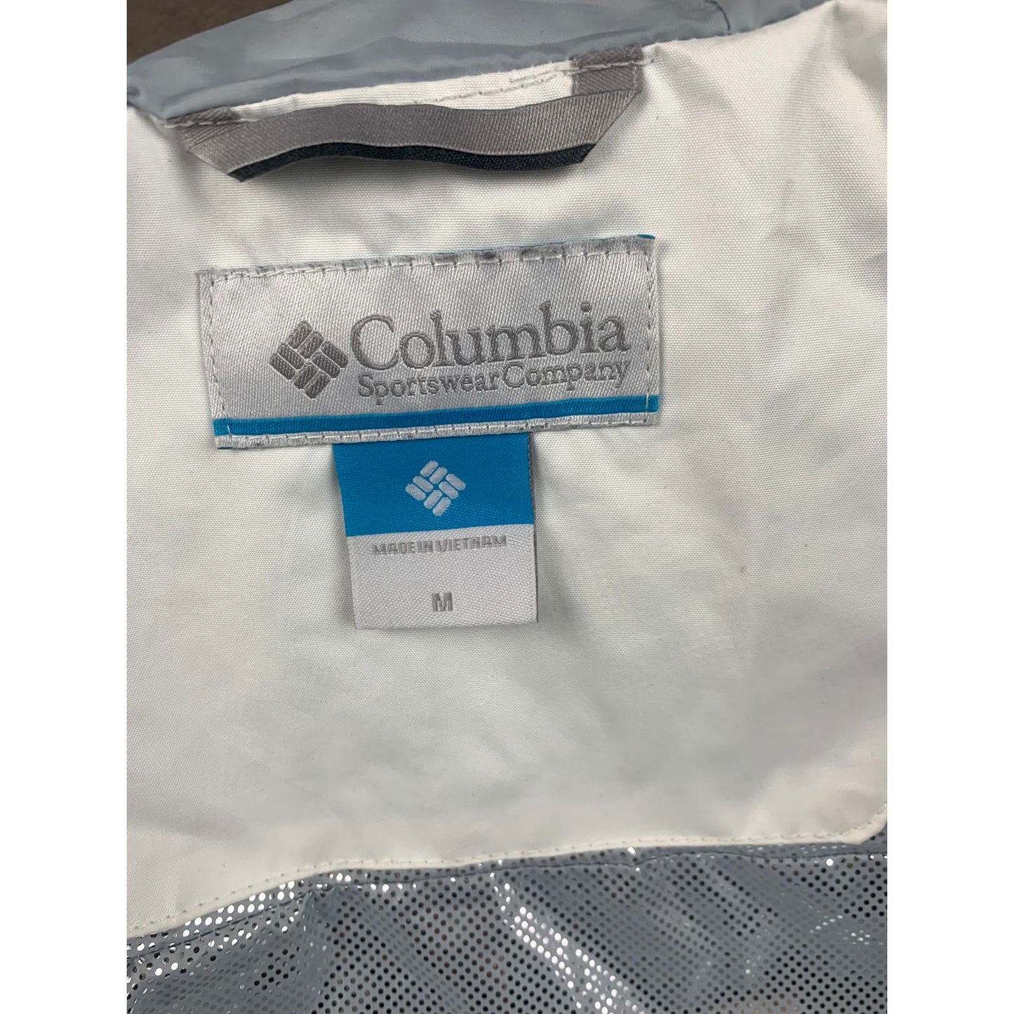 Columbia Women Medium White Puffer Jacket Hooded Down Coat