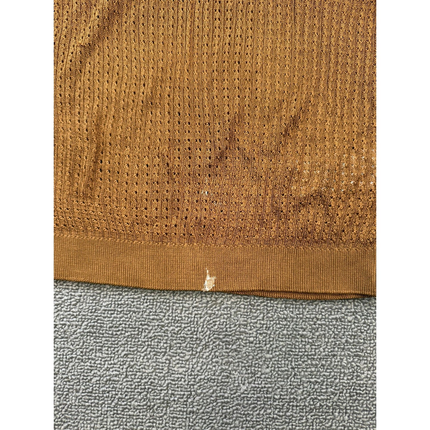 Free People Women's Small Petite Brown Orange Sweater Textured Knit Long Sleeve