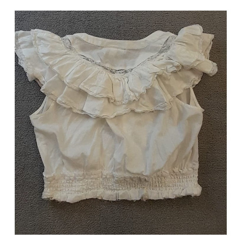 LoveShackFancy Target Women's M White Eyelet Ruffle Button Top Blouse