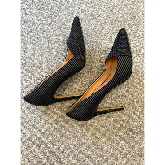 EXPRESS Women's Size 8 Black Ribbed Pointed Toe D'Orsay Stiletto Heels