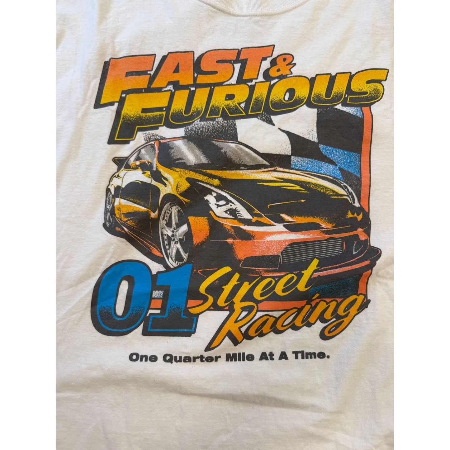 Fast & Furious 01 White Street Racing Graphic T-Shirt Men Large