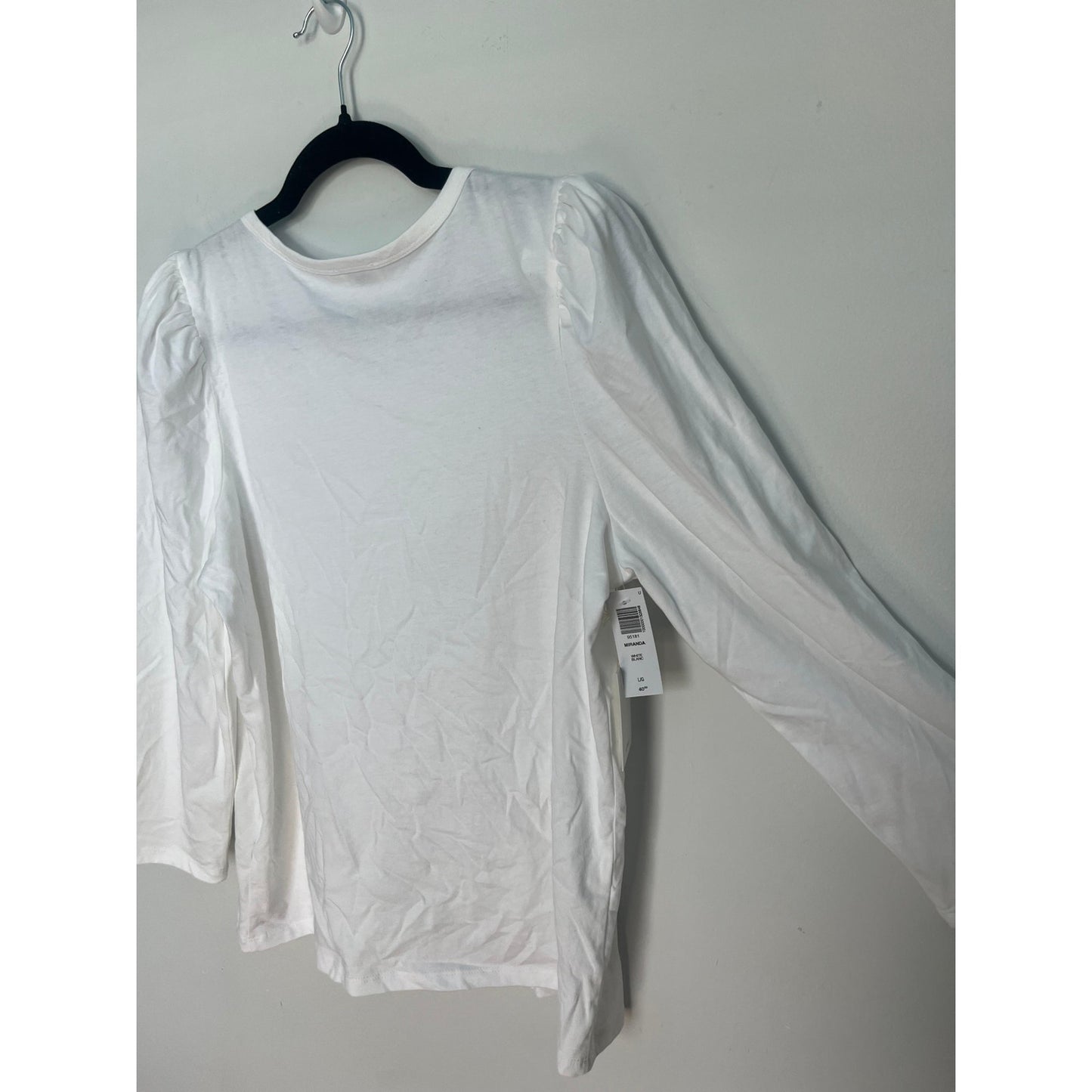 Wilfred Puff Sleeve Tee Shirt Women L White Cotton Blouse Minimalist NWT