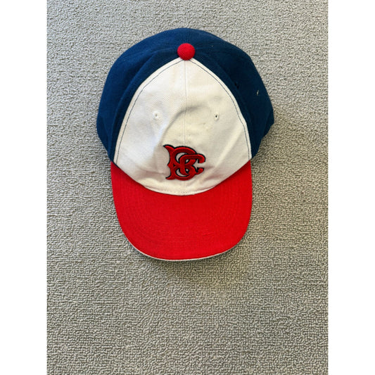 Men's Blue White Red Embroidered Logo 100% Polyester Baseball Cap