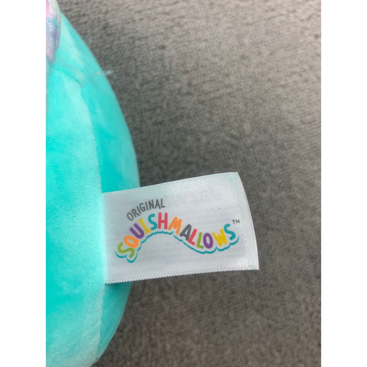 Squishmallows Original Plush Teal Whale Stuffed Animal Ribbed Belly Toy Hearts