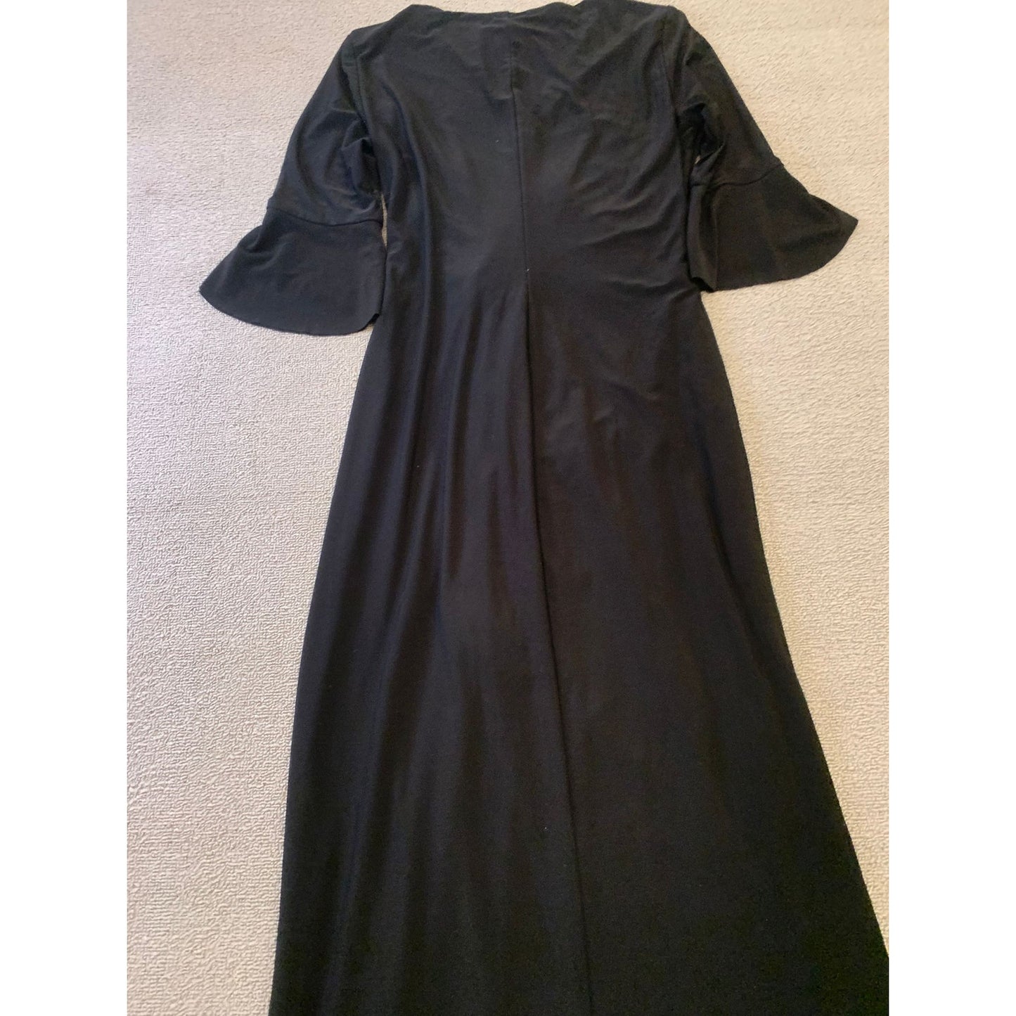 Lauren by Ralph Lauren Evening Dress Size 10 Womens Solid Black Crystal Brooch