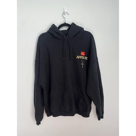 Cactus Jack Travis Scott McDonalds Hoodie Men XL Black Apple Pie Graphic