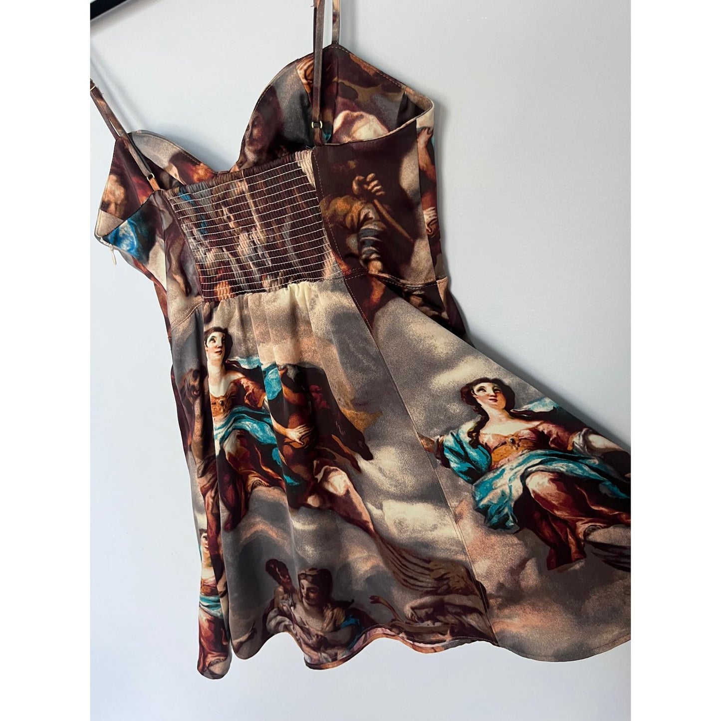 Urban Outfitters Mini Dress Women S Renaissance Print Strappy Skater Style