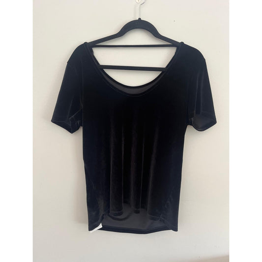 REISS Velvet Mini Dress Women M Black Scoop Back Partywear
