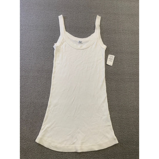 Splendid Women's Large White Ribbed Tank Top Sleeveless Shirt