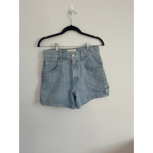 Agolde Parker Shorts Women 24 Blue High Rise Cutoff Denim Jean