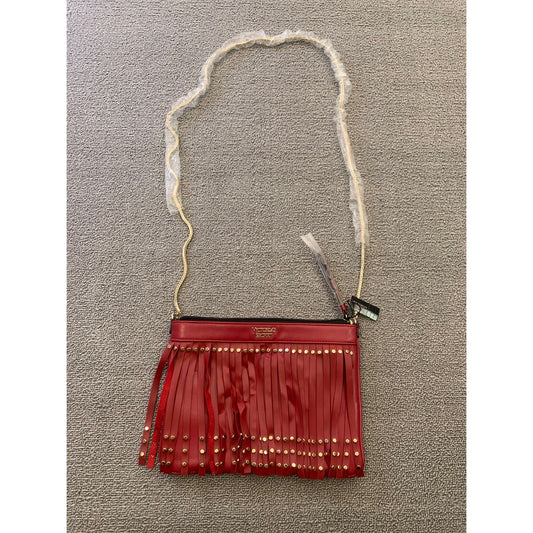 VICTORIA'S SECRET Women Red Gold Fringe Crossbody Bag