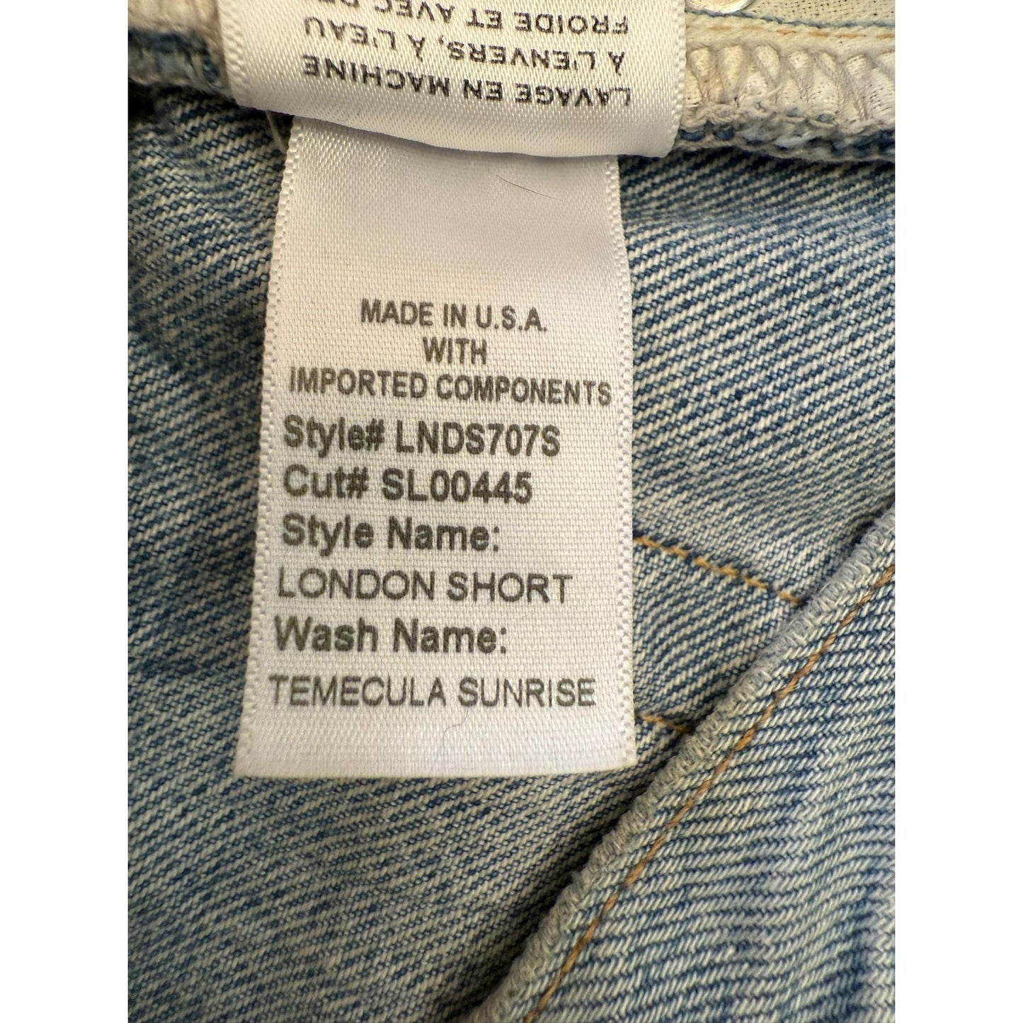 SLVRLAKE Womens Light Wash Denim London Shorts Size 26 Temecula Sunrise