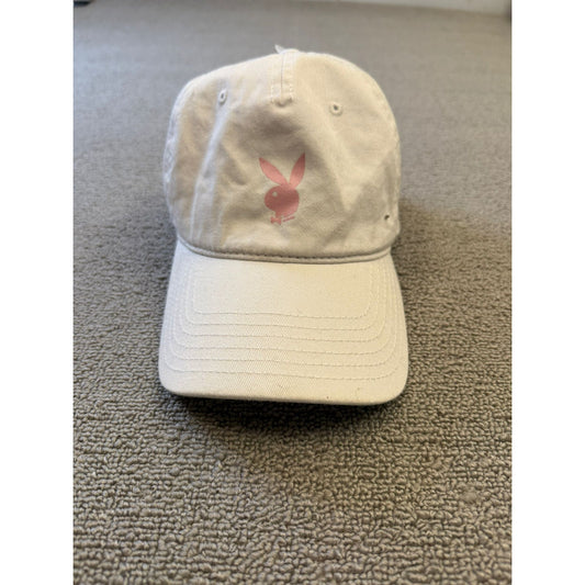 PLAYBOY Baseball Cap Hat ONE SIZE Beige Pink Bunny Logo Adjustable Dad Hat