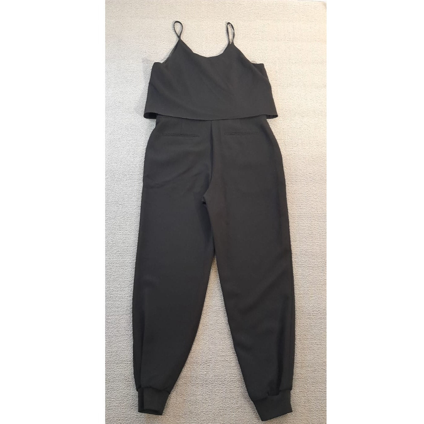 Theory Womens Size 4 Black Sleeveless Jumpsuit Wrap Top Jogger